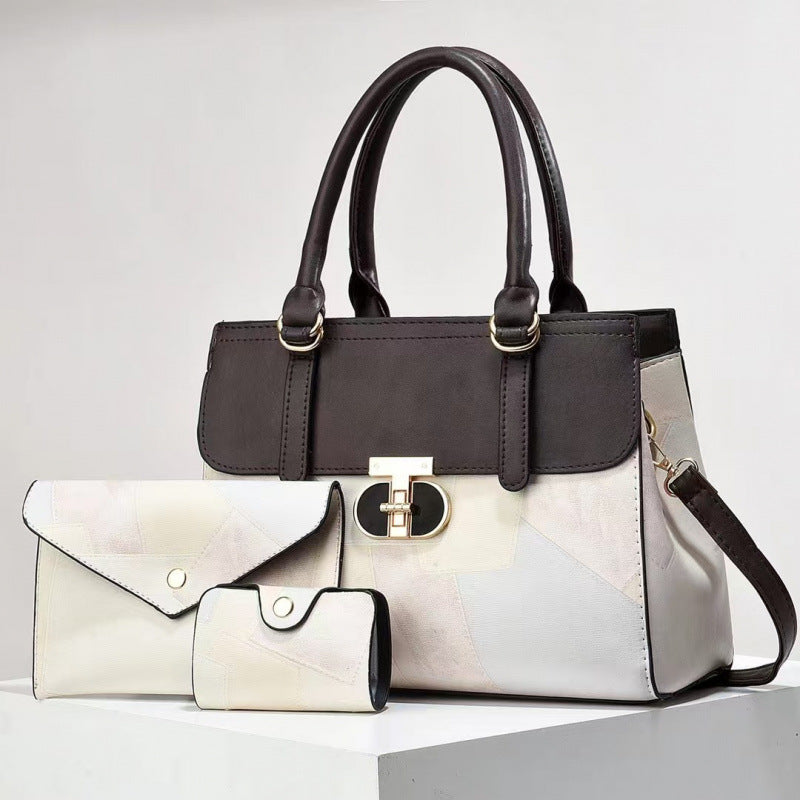 Color-Block Vintage Mother Daughter Shoulder Bag featured in the EuroChic Tote guide