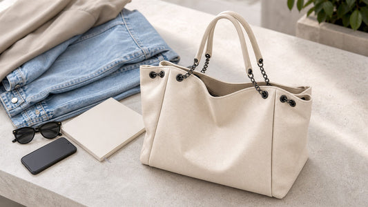 Large Capacity Chain Tote Bag with Crossbody Strap: Work, Travel and Everyday Style featured in the EuroChic Tote handbag guide