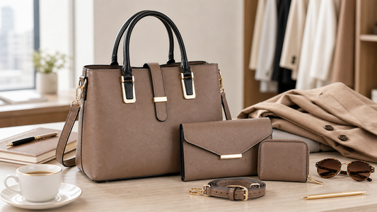 Structured tote bag set styled for work and daily outfits