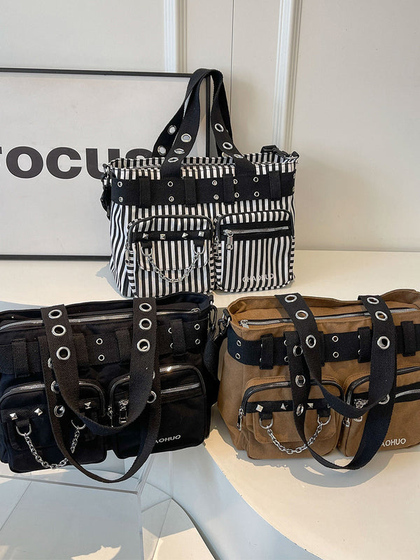 Heavy-Duty Canvas Shoulder Crossbody Bag product view 4 by EuroChic Tote