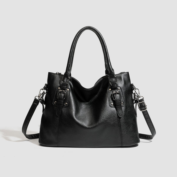 Minimalist Soft Leather-Look Vintage Tote Bag