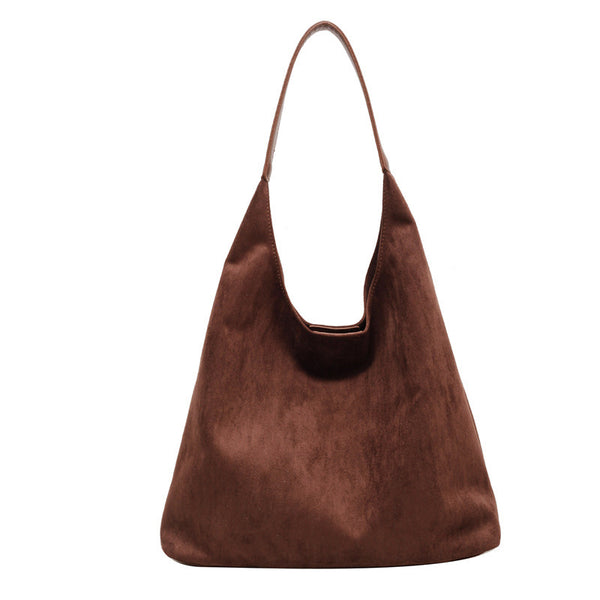 Large Capacity Vintage Suede Underarm Bag product view 4 by EuroChic Tote