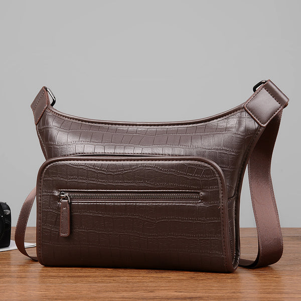 Large Capacity Crocodile-Embossed Shoulder Crossbody Bag