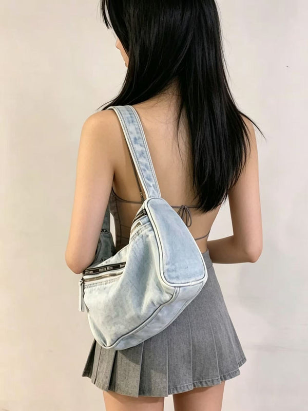Korean Style Denim Underarm Bag