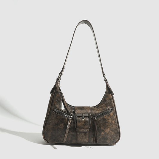 Niche Vintage Crescent Underarm Crossbody Bag by EuroChic Tote