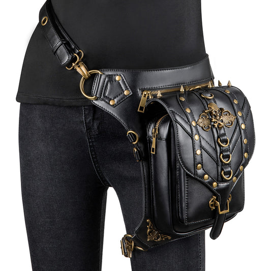Vintage Chain Accent Leather-Look Shoulder Crossbody Bag by EuroChic Tote