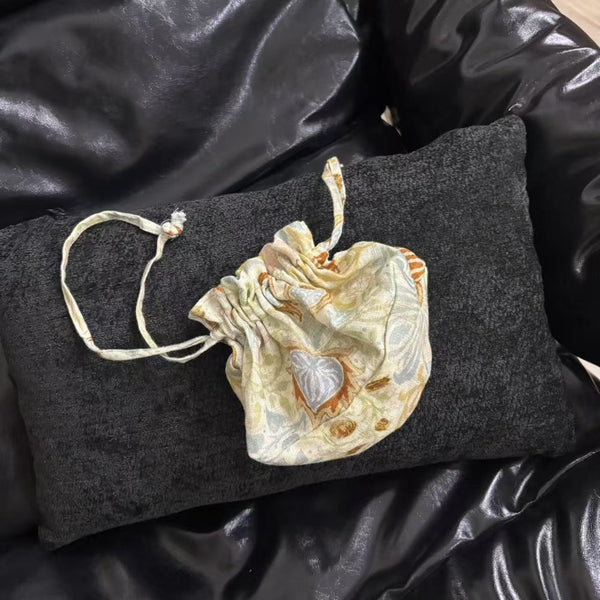 French Hemp Drawstring Vintage Handbag