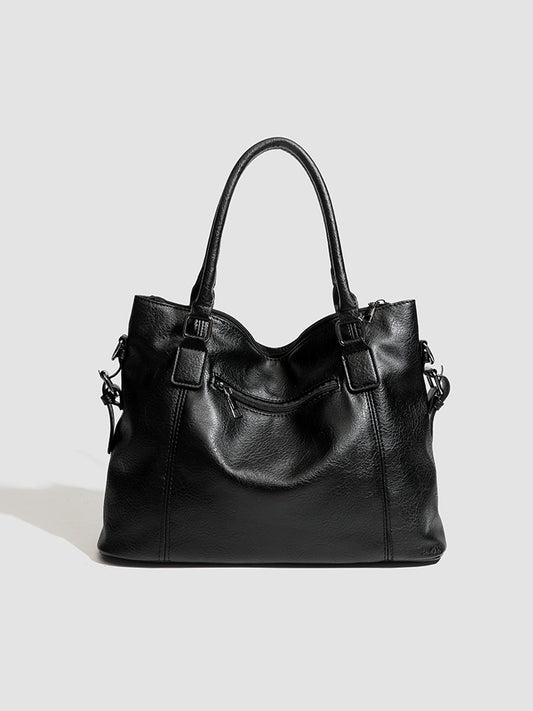 Minimalist Soft Leather-Look Vintage Tote Bag by EuroChic Tote