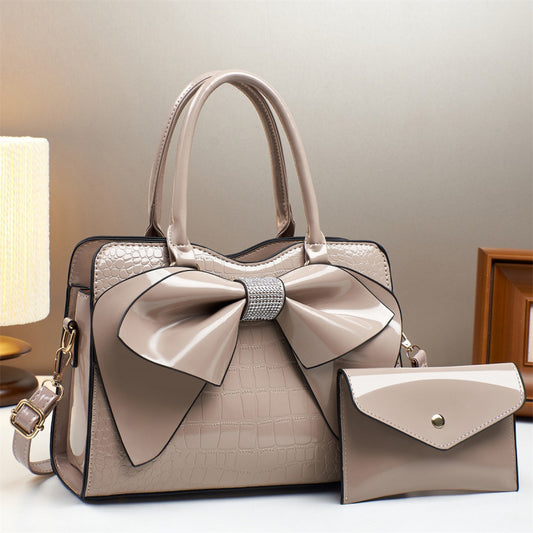 2-Piece Bowknot Mother Daughter Handbag Set by EuroChic Tote