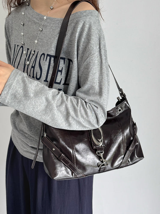 Brown Soft Leather-Look Large Capacity Tote Bag by EuroChic Tote