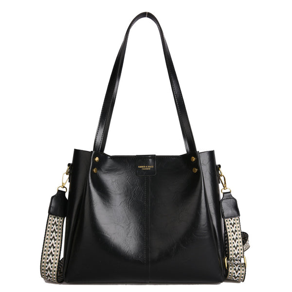 Light Luxury Commuter Tote Bag with Crossbody Strap styled for everyday outfits