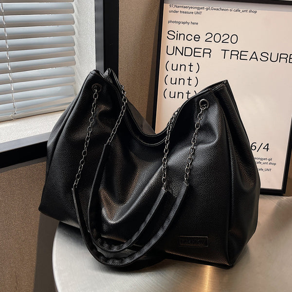 Large Capacity Chain Tote Bag with Crossbody Strap