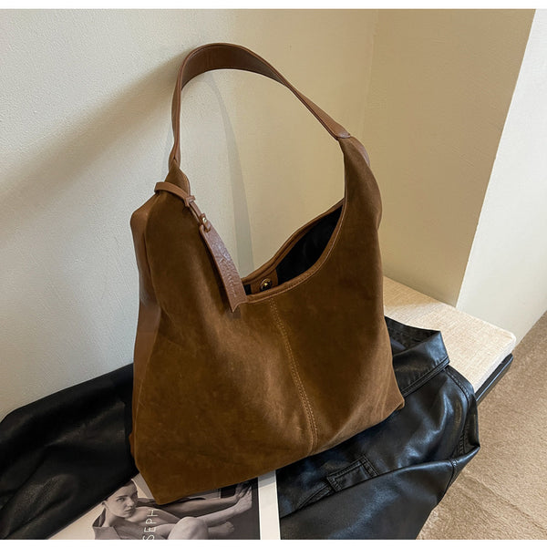 Large Capacity Vintage Suede Tote Bag product view 3 by EuroChic Tote