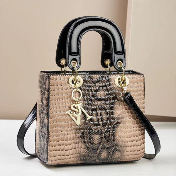 Lizard-Pattern Structured Satchel Bag product view 4