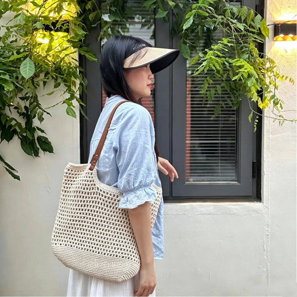 Large Capacity Woven Tote Bag product view 4 by EuroChic Tote