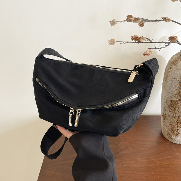 Korean Style Suede Shoulder Crossbody Bag product view 3 by EuroChic Tote