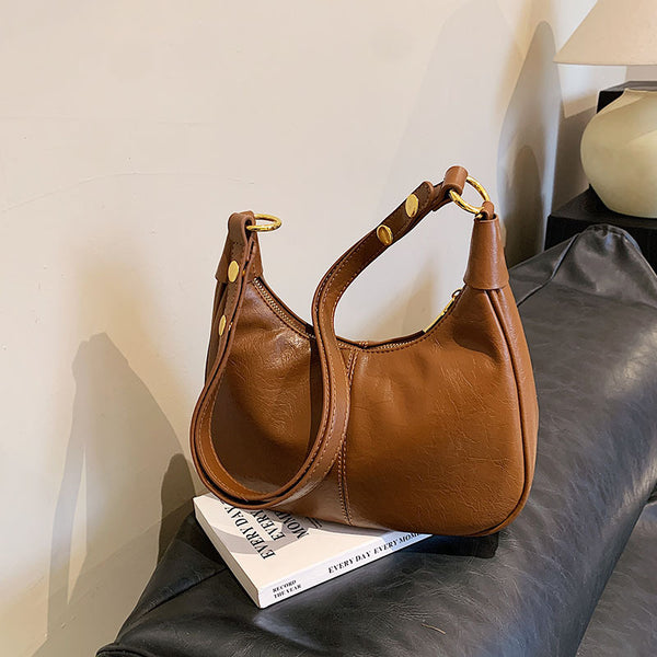 Commuter Korean Style Leather-Look Underarm Bag