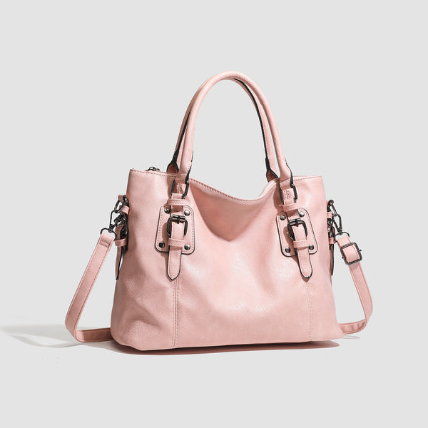Minimalist Soft Leather-Look Vintage Tote Bag