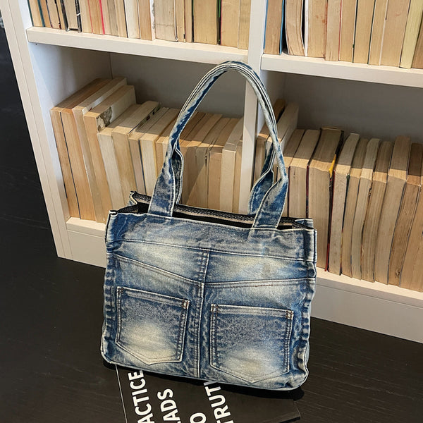 Large Capacity Convertible Vintage Denim Backpack Bag