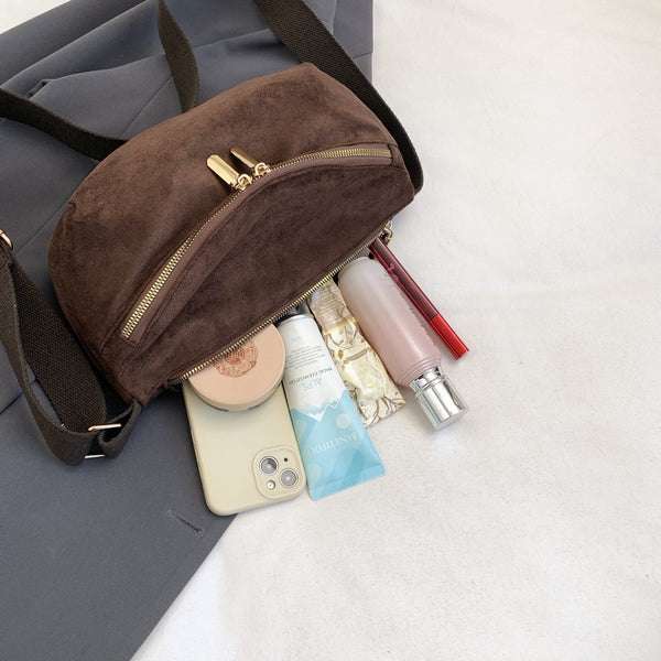 Korean Style Suede Shoulder Crossbody Bag