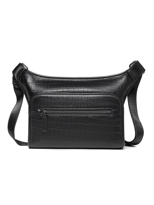 Large Capacity Crocodile-Embossed Shoulder Crossbody Bag by EuroChic Tote