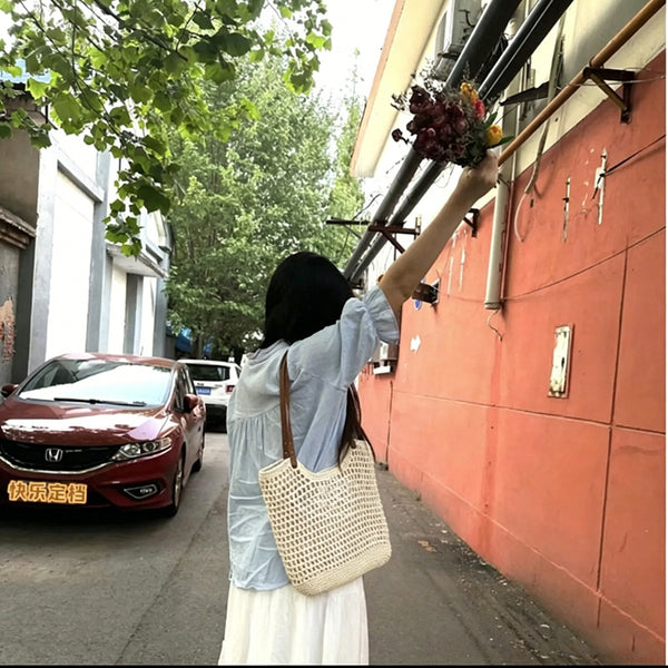 Large Capacity Woven Tote Bag product view 3 by EuroChic Tote
