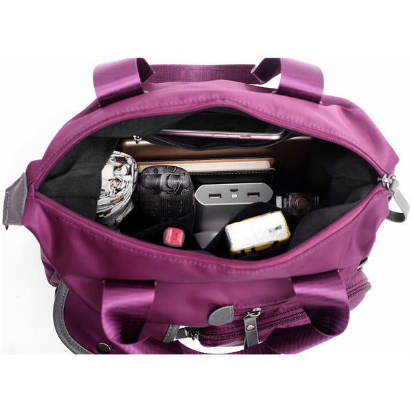 Large Nylon Shoulder Bag with Crossbody Strap