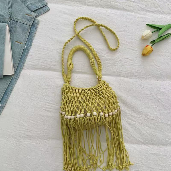 Woven Bucket Bag product view 4 by EuroChic Tote