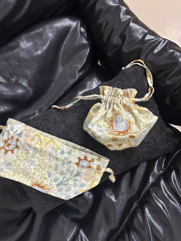 French Hemp Drawstring Vintage Handbag product view 4 by EuroChic Tote