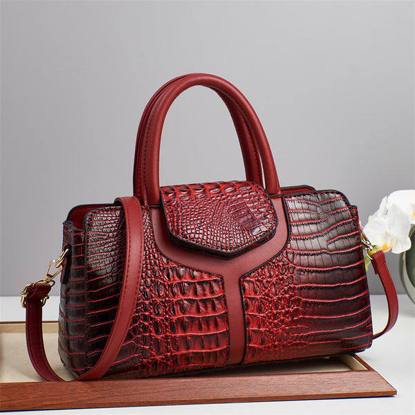 Crocodile Pattern Shoulder Crossbody Handbag