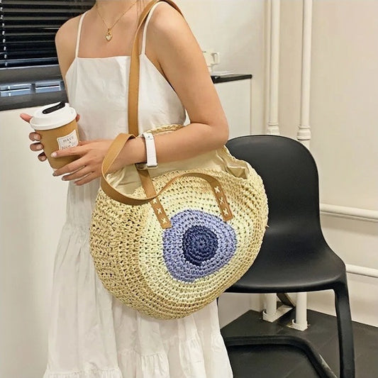 Large Capacity Woven Underarm Bag by EuroChic Tote