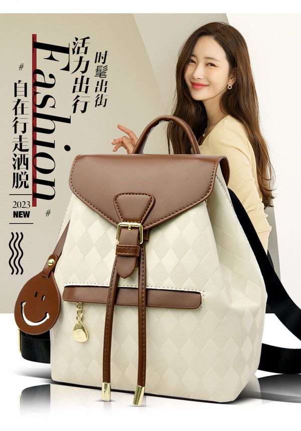 Textured Korean Style Convertible Backpack Bag product view 4 by EuroChic Tote
