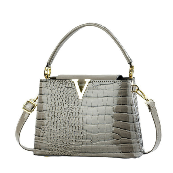 Crocodile Pattern Vintage Shoulder Crossbody Bag styled for everyday outfits