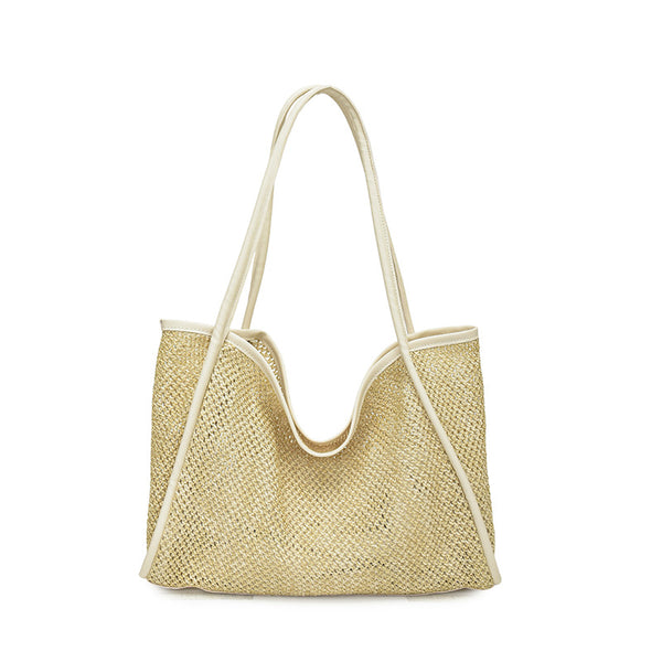 Large Capacity Straw Woven Shopping Tote Bag