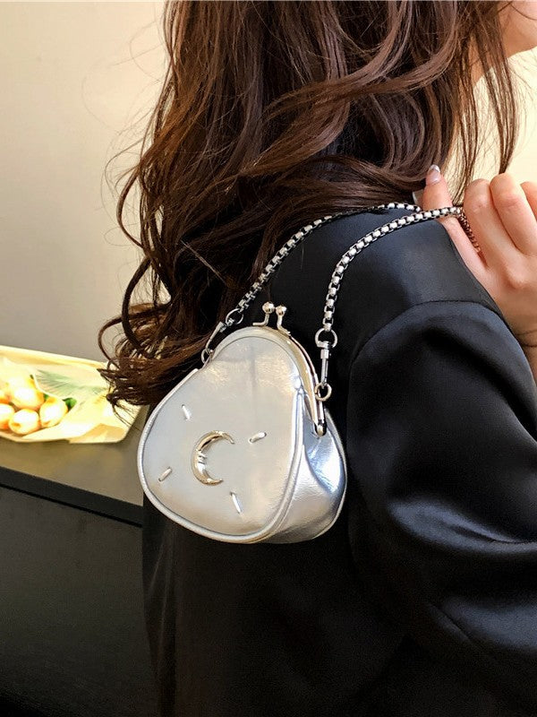 Moon Flower Chain Shell Clutch Bag product view 4 by EuroChic Tote