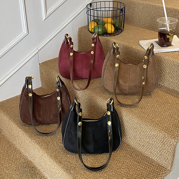 Vintage Suede Crescent Bag