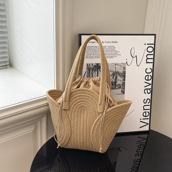 Simple Woven Large Capacity Beach Tote Bag