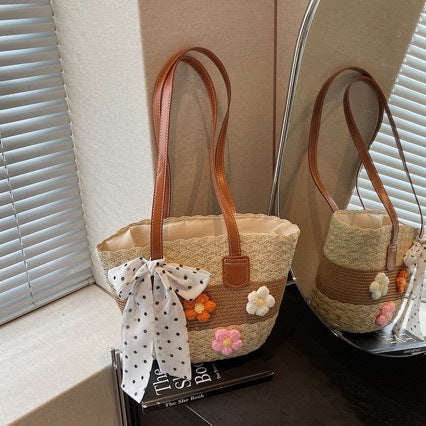 Simple Cotton Rope Woven Vacation Tote Bag by EuroChic Tote