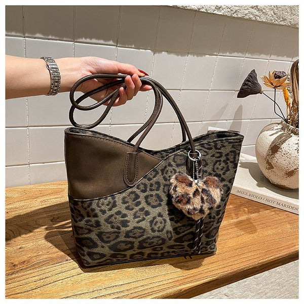 Leopard Print Tote Bag with Matching Pouch