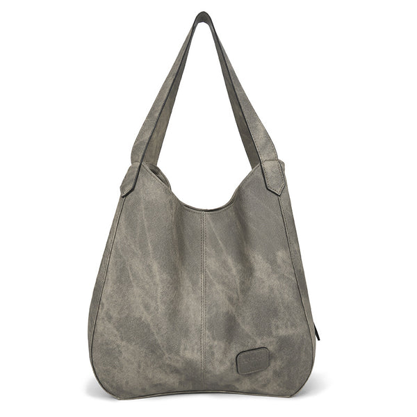 Large Capacity Korean Style Leather-Look Shoulder Crossbody Bag product view 3 by EuroChic Tote