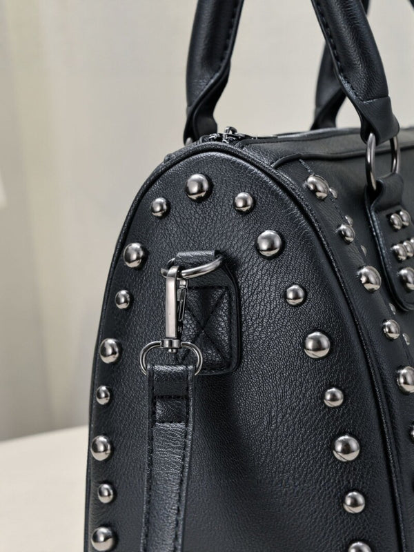 Punk Skull Rivet Boston Crossbody Bag