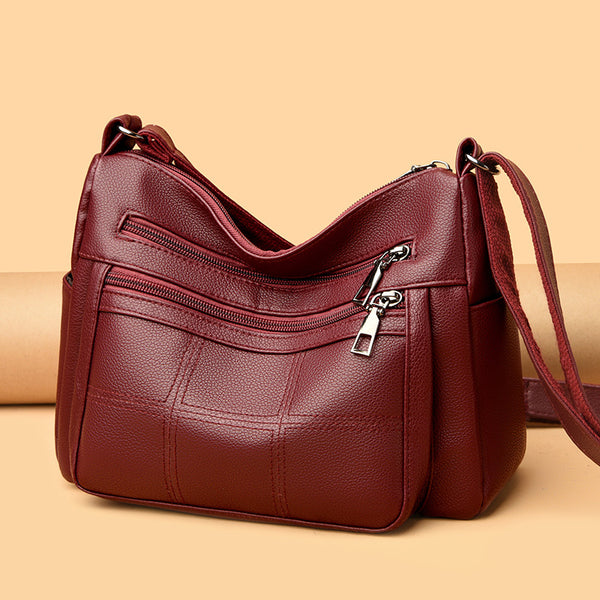 Large Capacity Convertible Leather-Look Backpack Bag product view 3 by EuroChic Tote