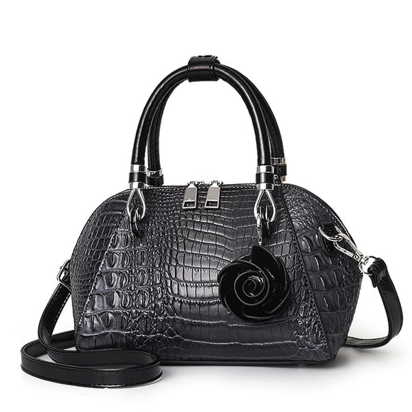 Crocodile Pattern Shell Shoulder Bag