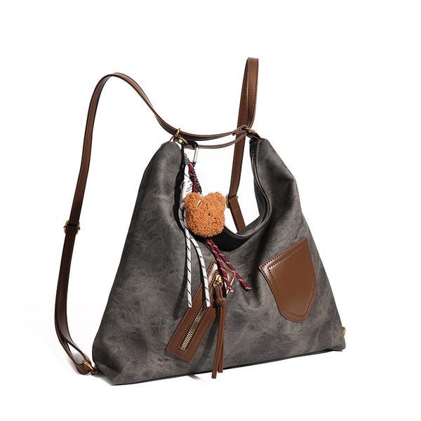 Large Capacity Vintage Leather-Look Tote Bag product view 3 by EuroChic Tote