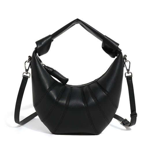 Croissant Textured Underarm Shoulder Bag by EuroChic Tote