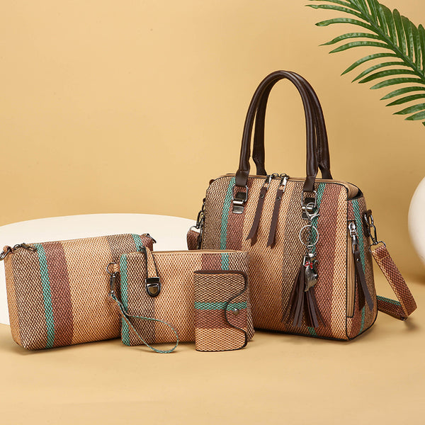 4-Piece Large Capacity Handbag and Crossbody Set styled for everyday outfits