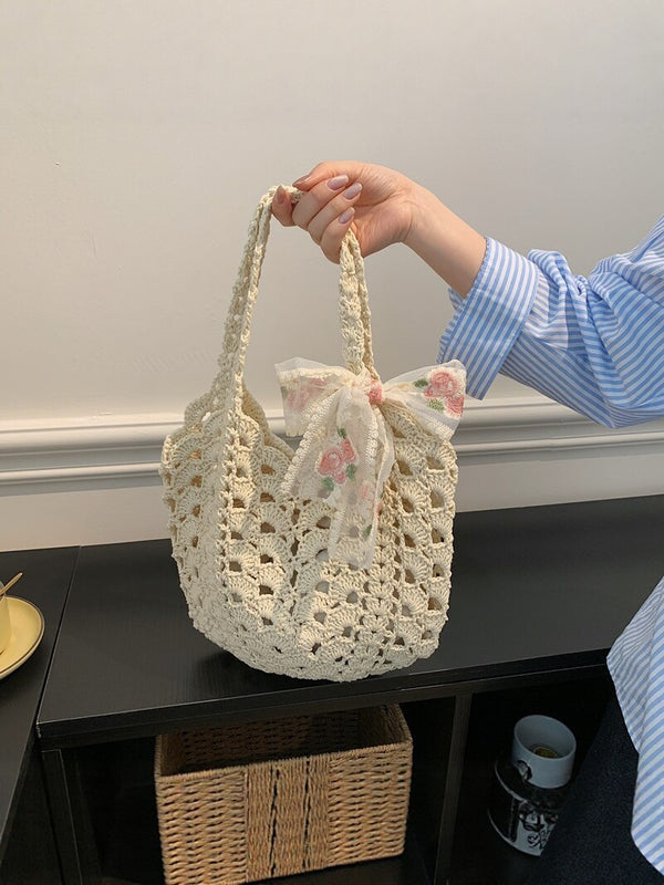 Woven Underarm Bag product view 3 by EuroChic Tote