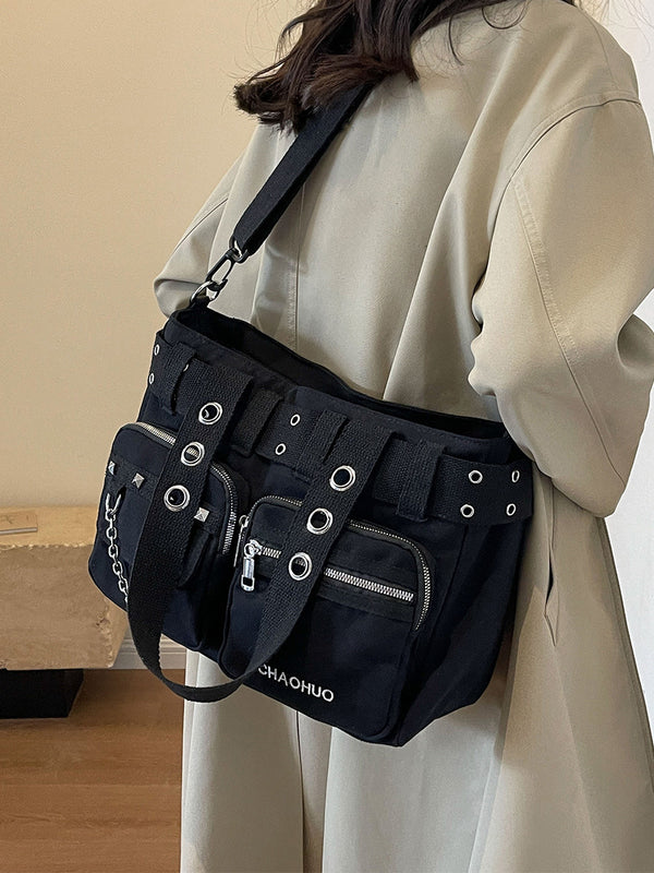 Heavy-Duty Canvas Shoulder Crossbody Bag product view 3 by EuroChic Tote