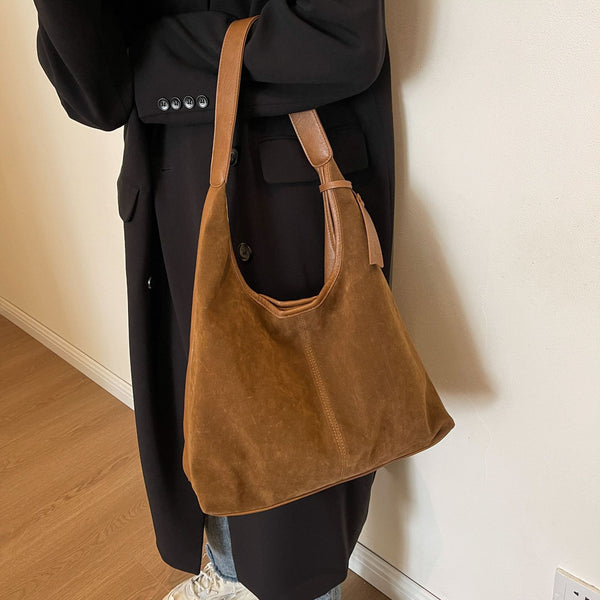 Large Capacity Vintage Suede Tote Bag product view 5 by EuroChic Tote