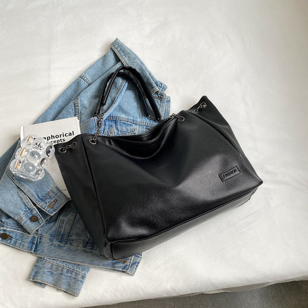 Large Capacity Chain Tote Bag with Crossbody Strap